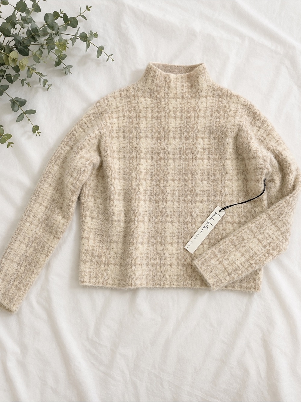 Cozy Cream Mock Neck Textured Sweater